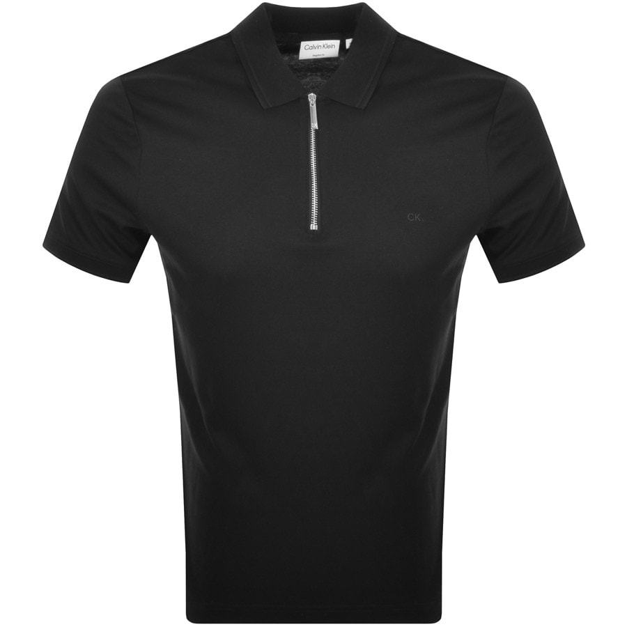 Alternative Image for ProductCalvin Klein Liquid Touch Zip Polo T Shirt Black1