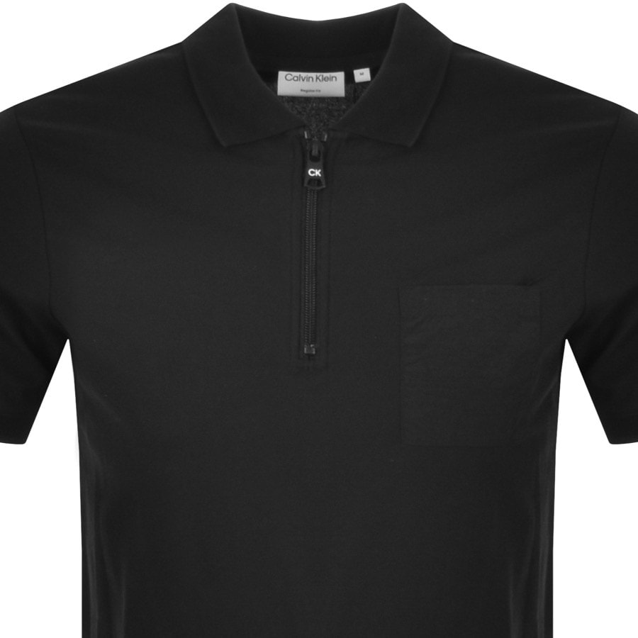 Alternative Image for ProductCalvin Klein Tech Repreve Zip Polo T Shirt Black2