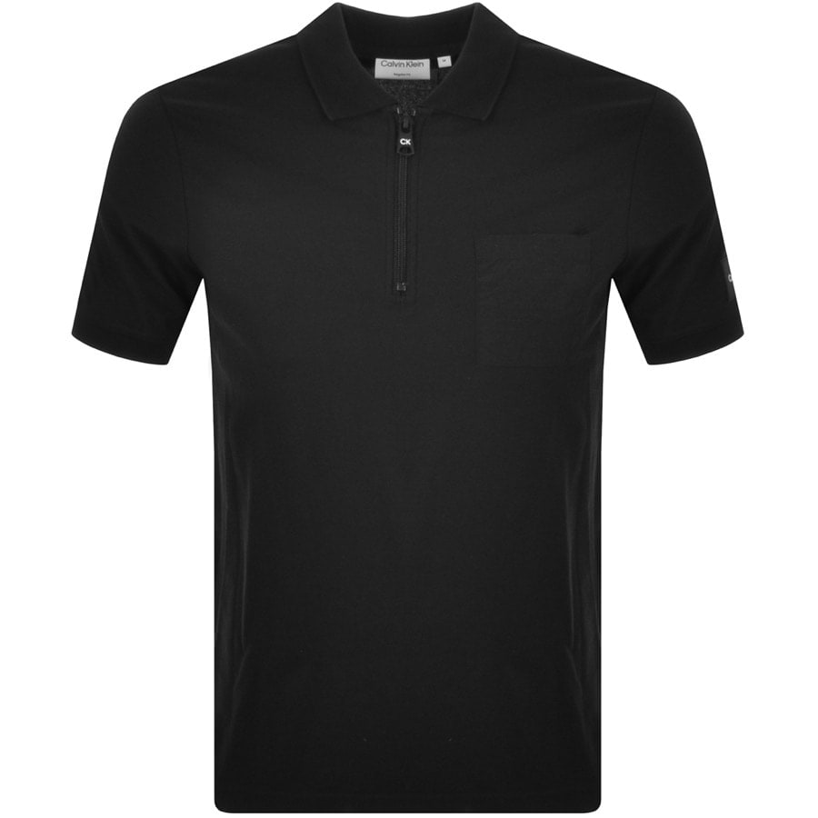 Alternative Image for ProductCalvin Klein Tech Repreve Zip Polo T Shirt Black1