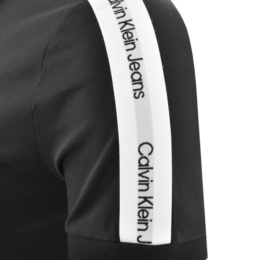 Alternative Image for ProductCalvin Klein Contrast Tape Polo T Shirt Black3