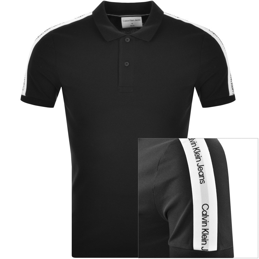 Alternative Image for ProductCalvin Klein Contrast Tape Polo T Shirt Black1