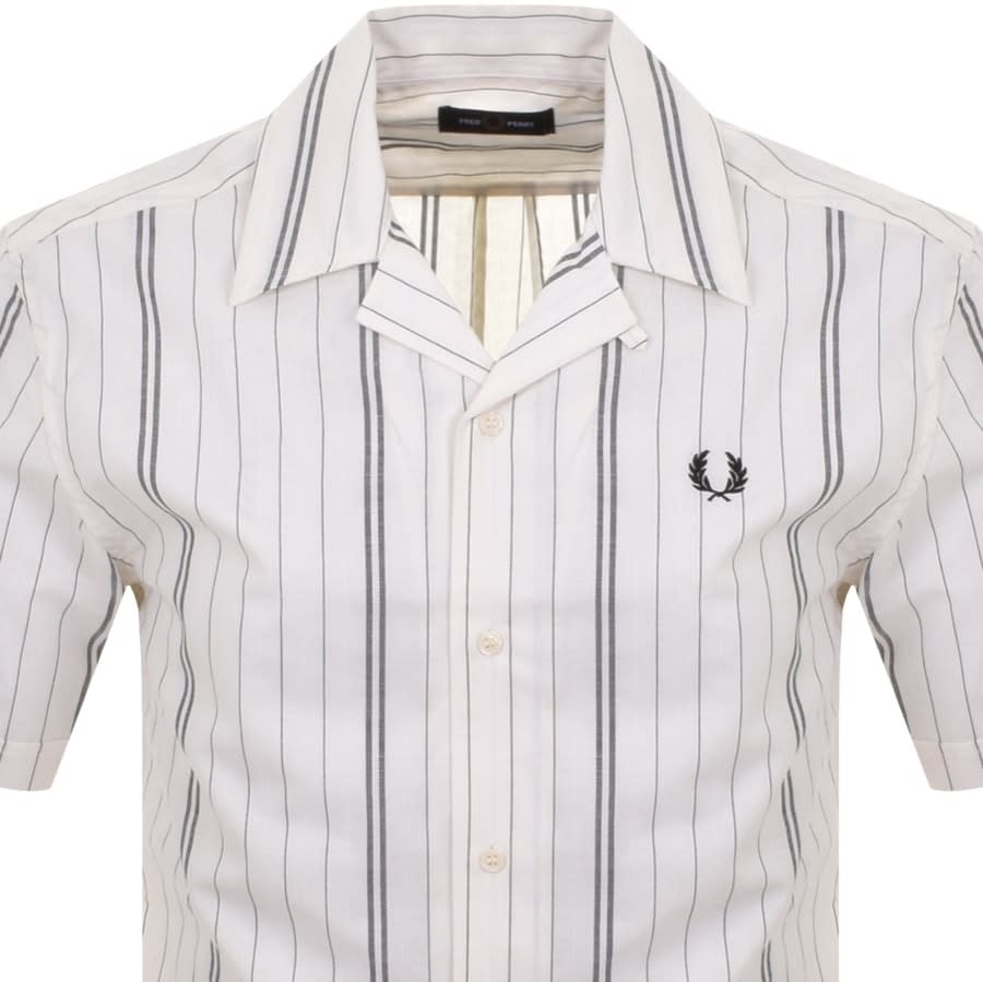 Alternative Image for ProductFred Perry Stripe Short Sleeve Shirt Cream2