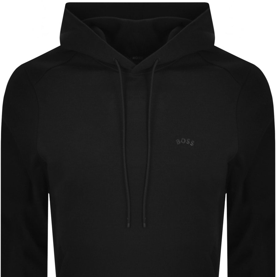 Alternative Image for ProductBOSS Soody Curved Hoodie Black2