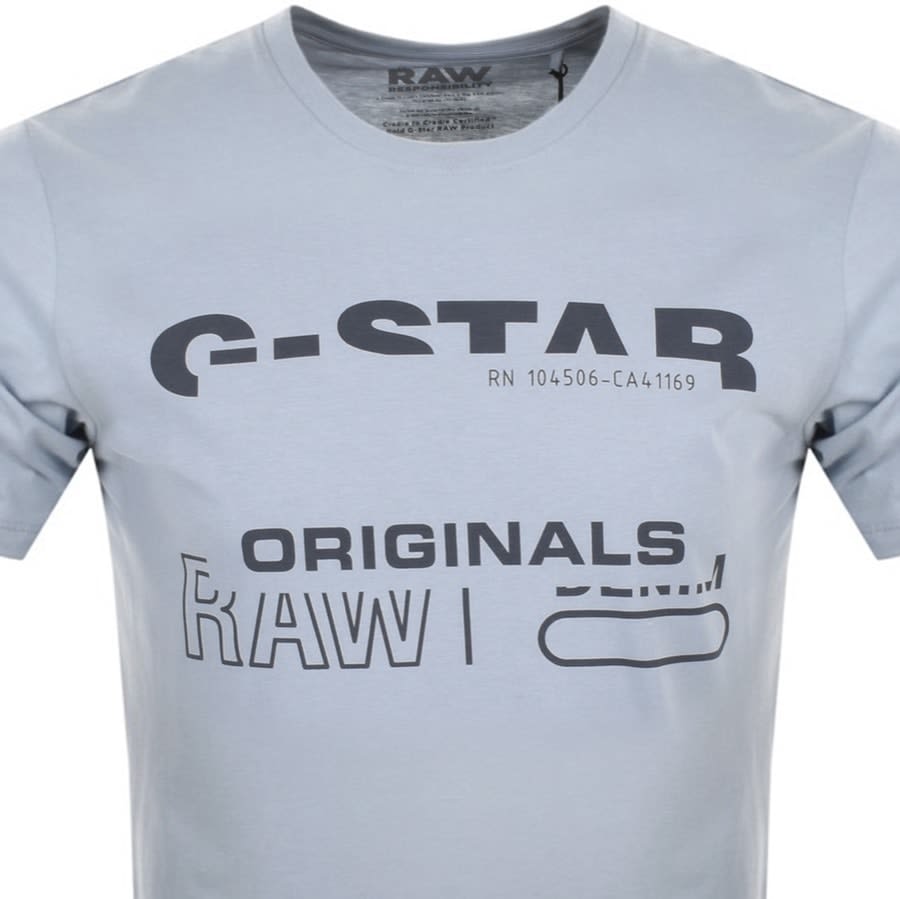 Alternative Image for ProductG Star Raw Logo T Shirt Blue2