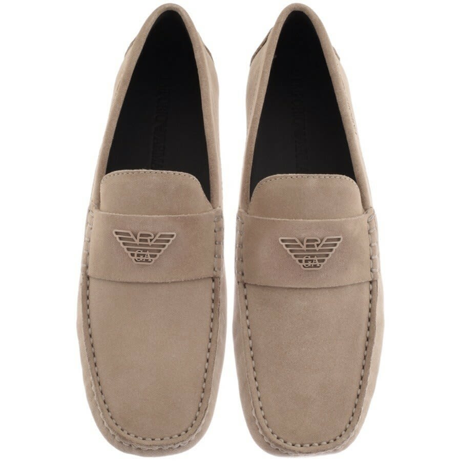 Alternative Image for ProductEmporio Armani Suede Driver Shoes Brown3