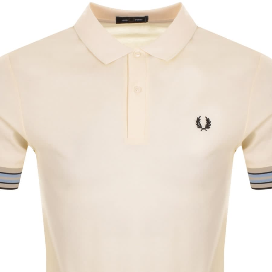 Alternative Image for ProductFred Perry Striped Cuff Polo T Shirt Cream2