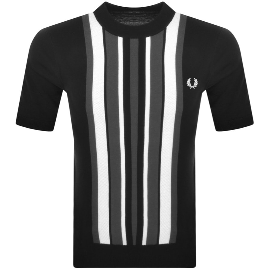Alternative Image for ProductFred Perry Striped Knit T Shirt Black1