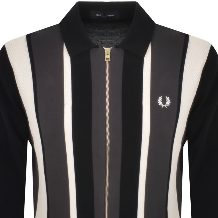 Alternative Image for ProductFred Perry FZ Striped Knit Cardigan Black2