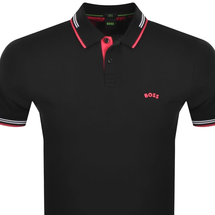 Alternative Image for ProductBOSS Paul Curved Polo T Shirt Black2