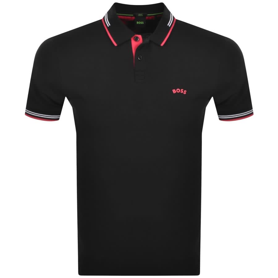 Alternative Image for ProductBOSS Paul Curved Polo T Shirt Black1
