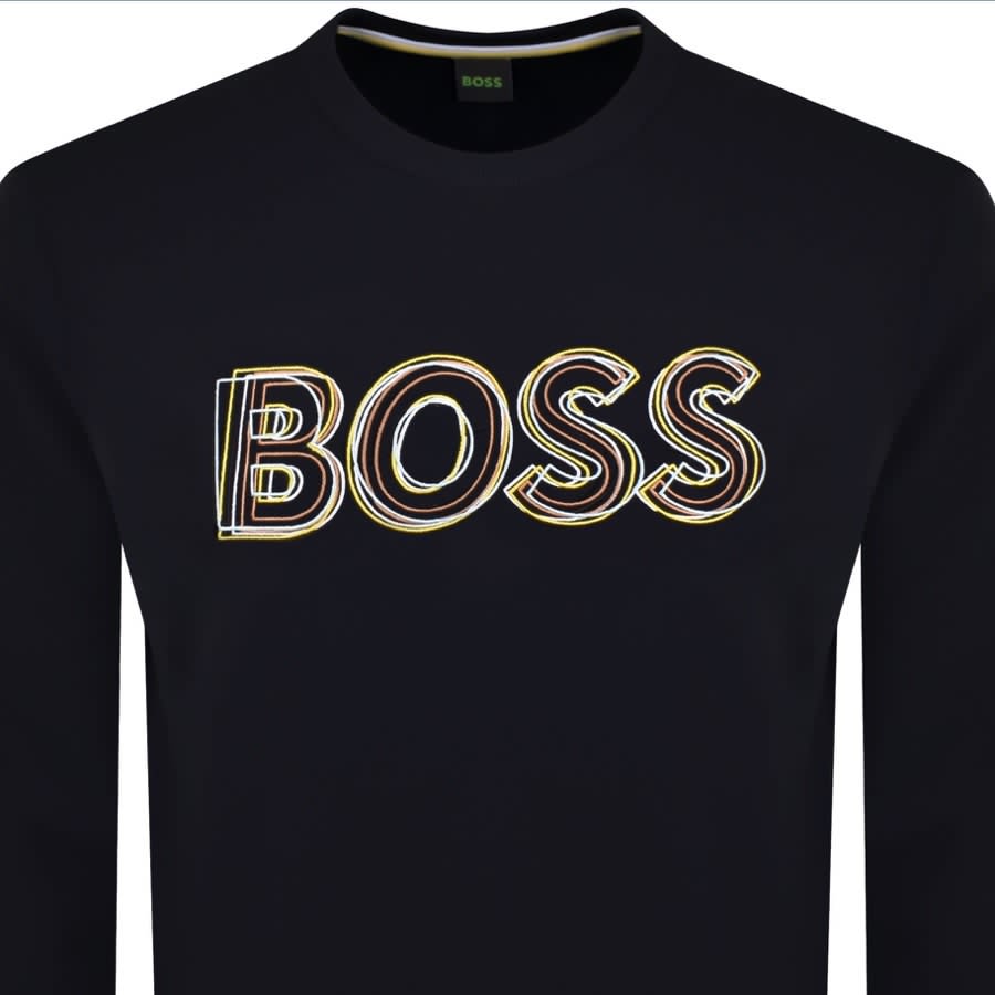 Alternative Image for ProductBOSS Salbo 1 Crew Neck Sweatshirt Navy2