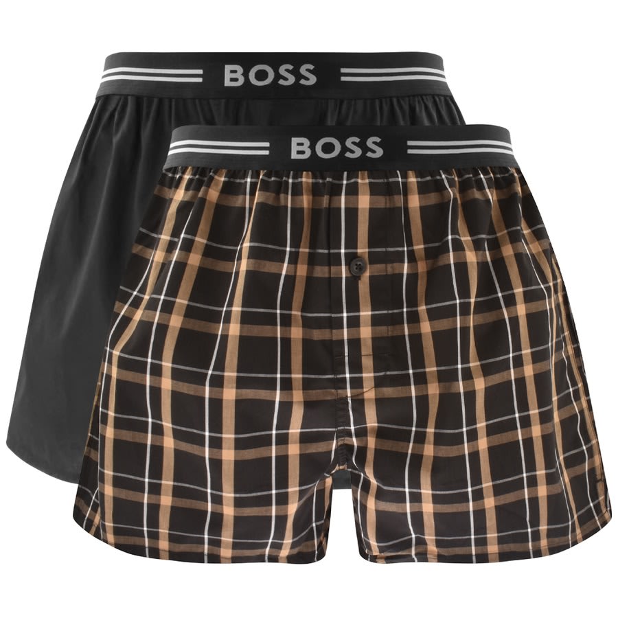 Alternative Image for ProductBOSS Underwear Two Pack Boxer Shorts Black1