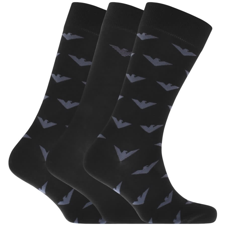 Alternative Image for ProductEmporio Armani 3 Pack Socks Black1