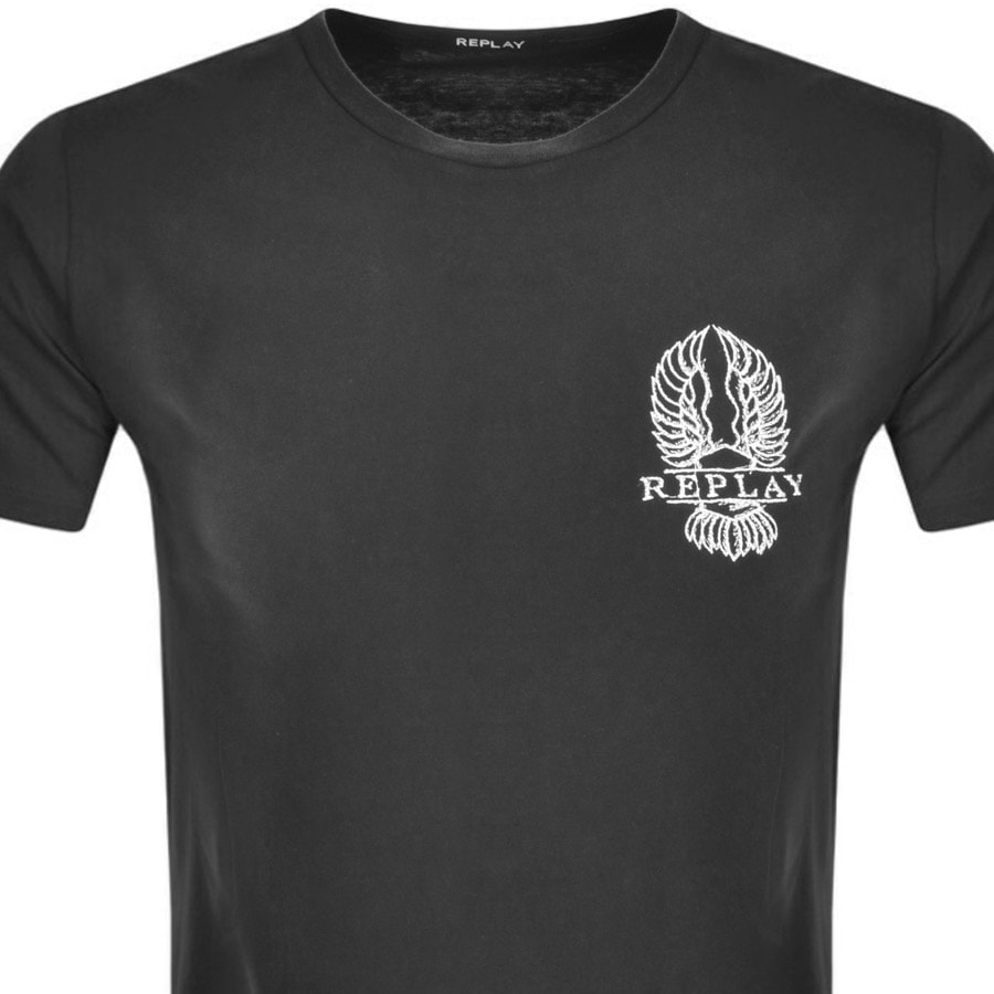 Alternative Image for ProductReplay Logo Crew Neck T Shirt Grey2