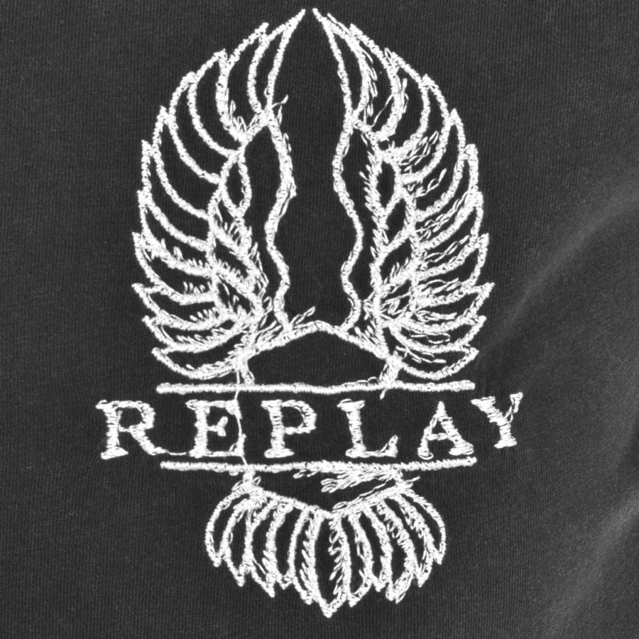 Alternative Image for ProductReplay Logo Crew Neck T Shirt Grey3