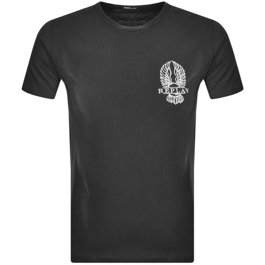 Alternative Image for ProductReplay Logo Crew Neck T Shirt Grey1