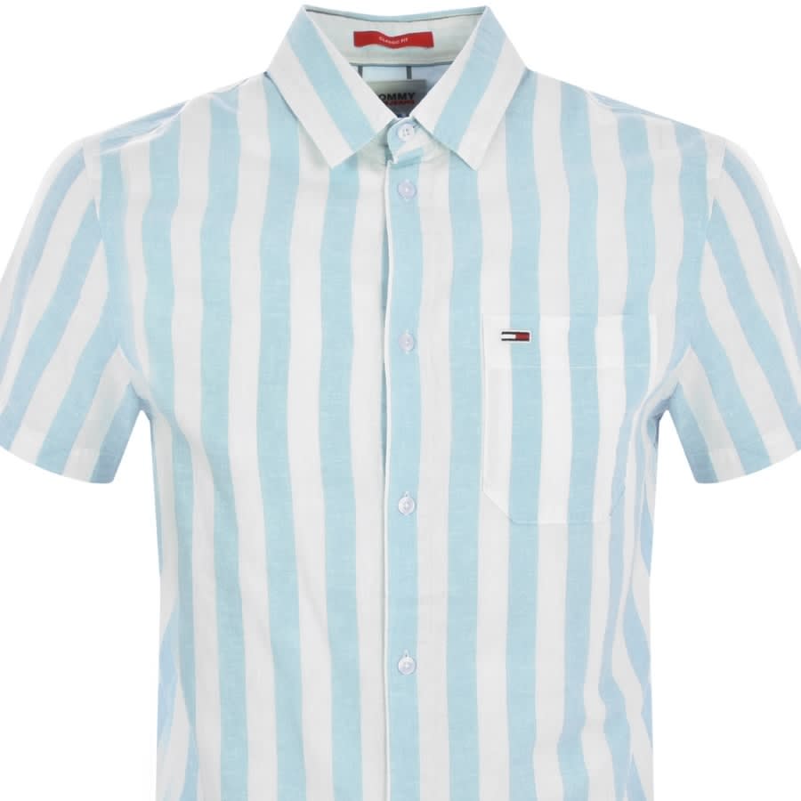 Alternative Image for ProductTommy Jeans Stripe Short Sleeve Shirt Blue2