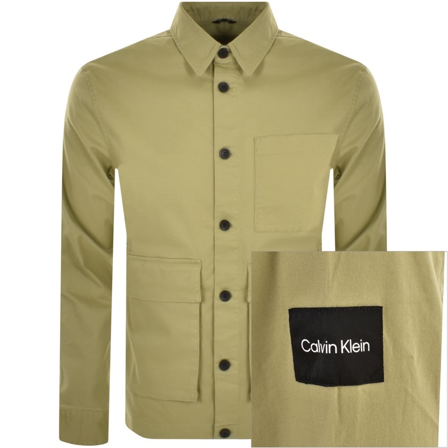 Alternative Image for ProductCalvin Klein Long SleeveTwill Overshirt Green1