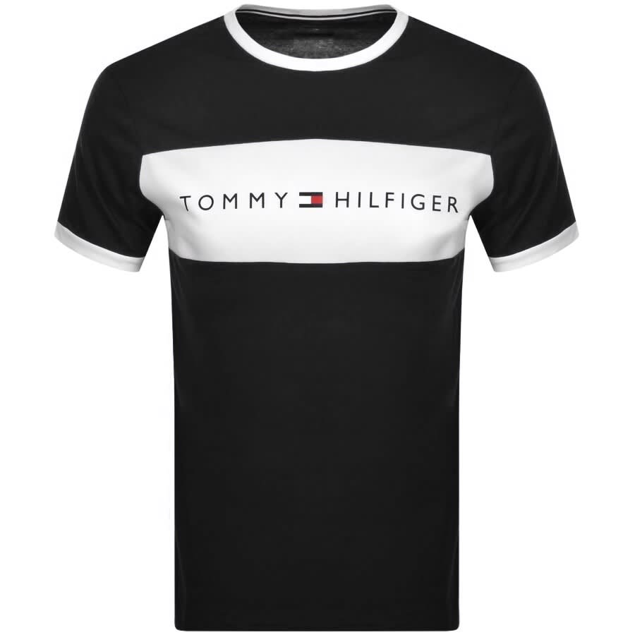 Tommy Hilfiger Lounge Logo Flag T Shirt Black | Menswear Denmark