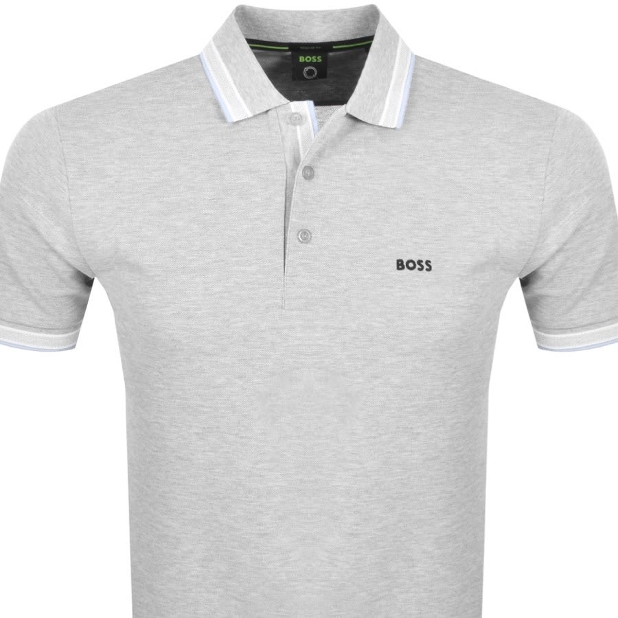 Alternative Image for ProductBOSS Paddy Curved Polo T Shirt Grey2