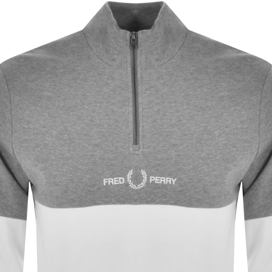 Alternative Image for ProductFred Perry Half Zip Sweatshirt Grey2