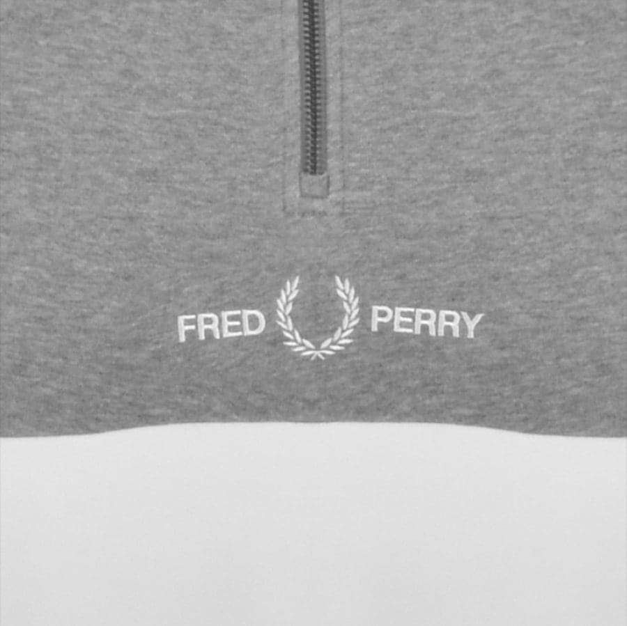 Alternative Image for ProductFred Perry Half Zip Sweatshirt Grey3