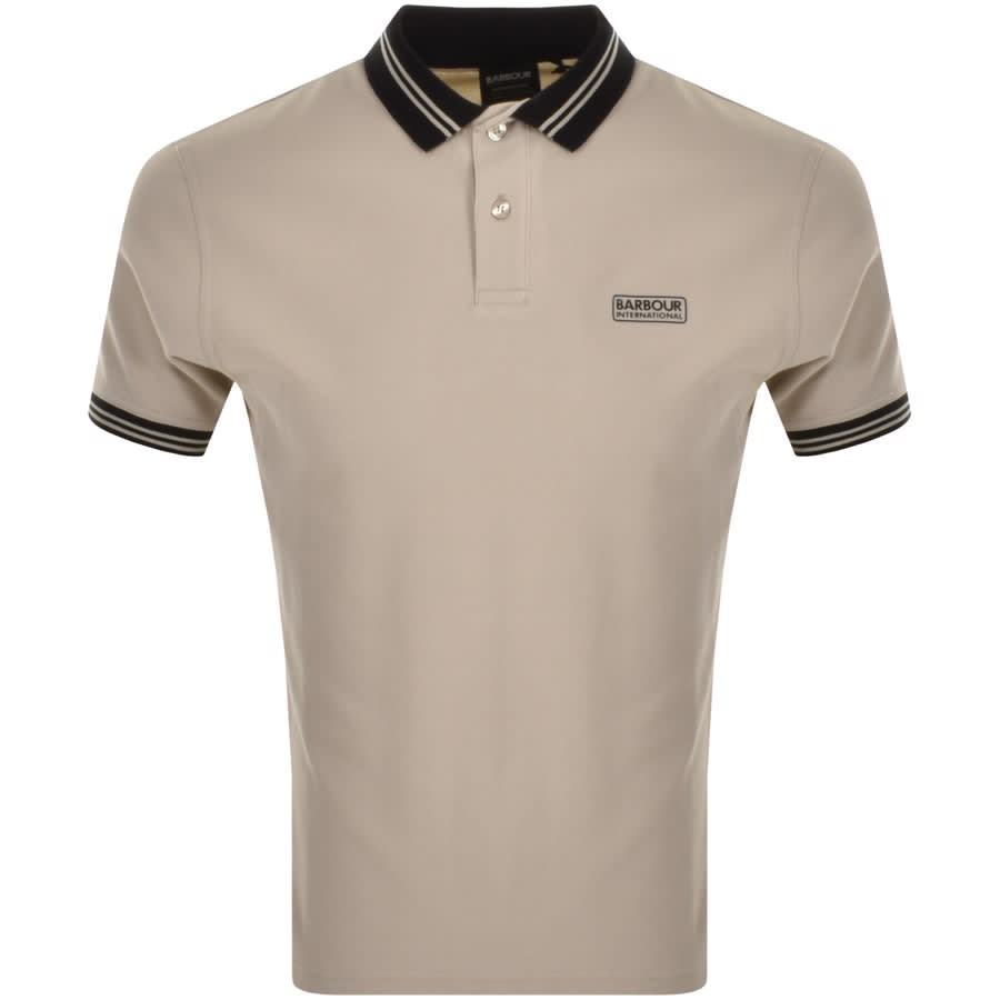 Alternative Image for ProductBarbour International Track Polo T Shirt Beige1