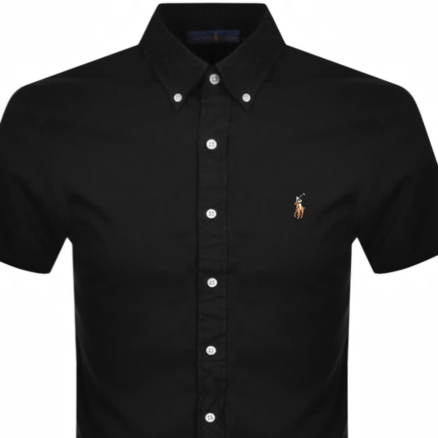 Alternative Image for ProductRalph Lauren Oxford Slim Short Sleeve Shirt Black2