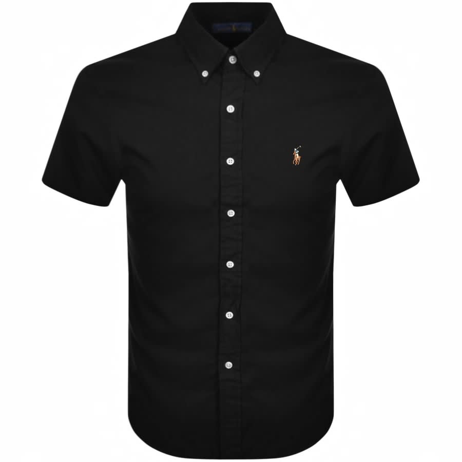 Alternative Image for ProductRalph Lauren Oxford Slim Short Sleeve Shirt Black1