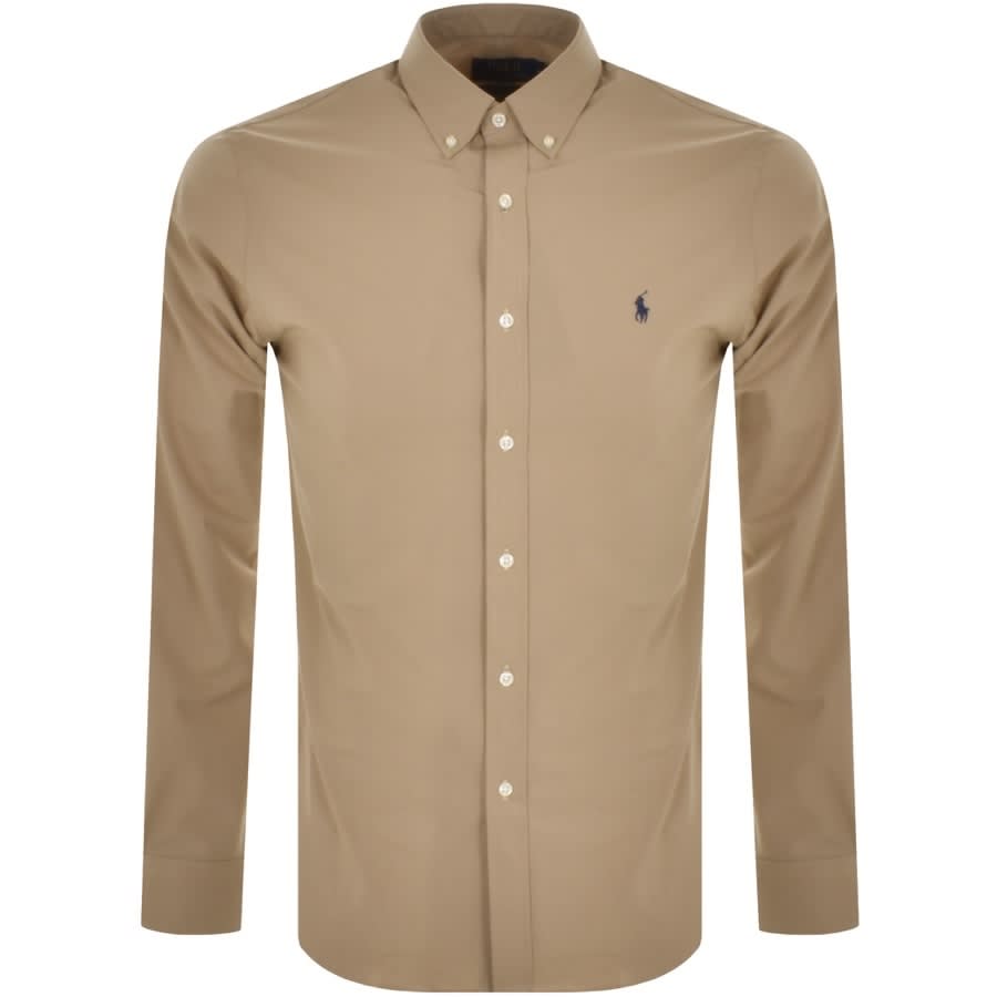 Alternative Image for ProductRalph Lauren Slim Fit Long Sleeve Shirt Beige1
