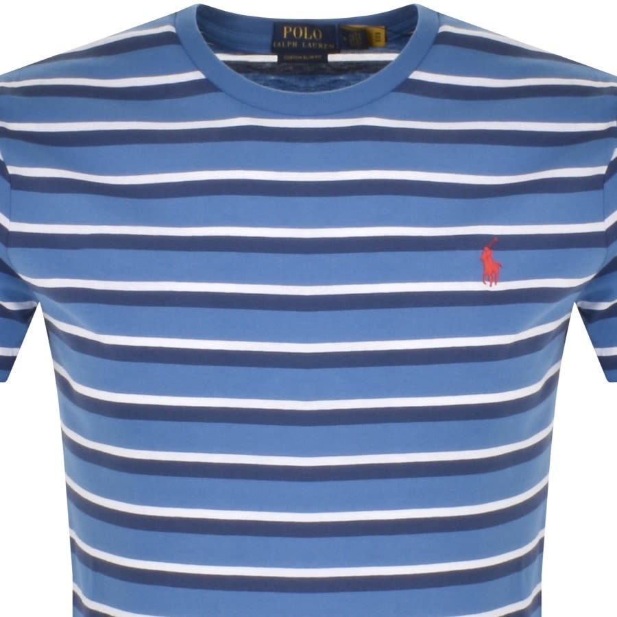 Alternative Image for ProductRalph Lauren Stripe Slim Fit T Shirt Blue2