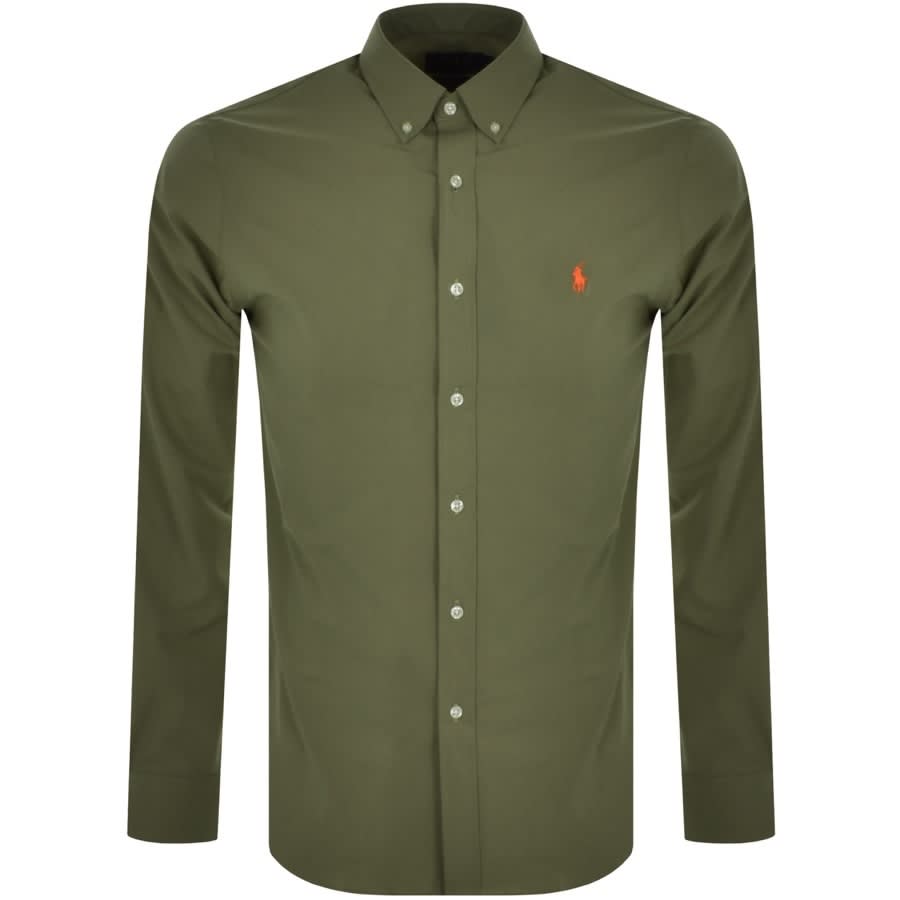 Alternative Image for ProductRalph Lauren Slim Fit Long Sleeve Shirt Green1