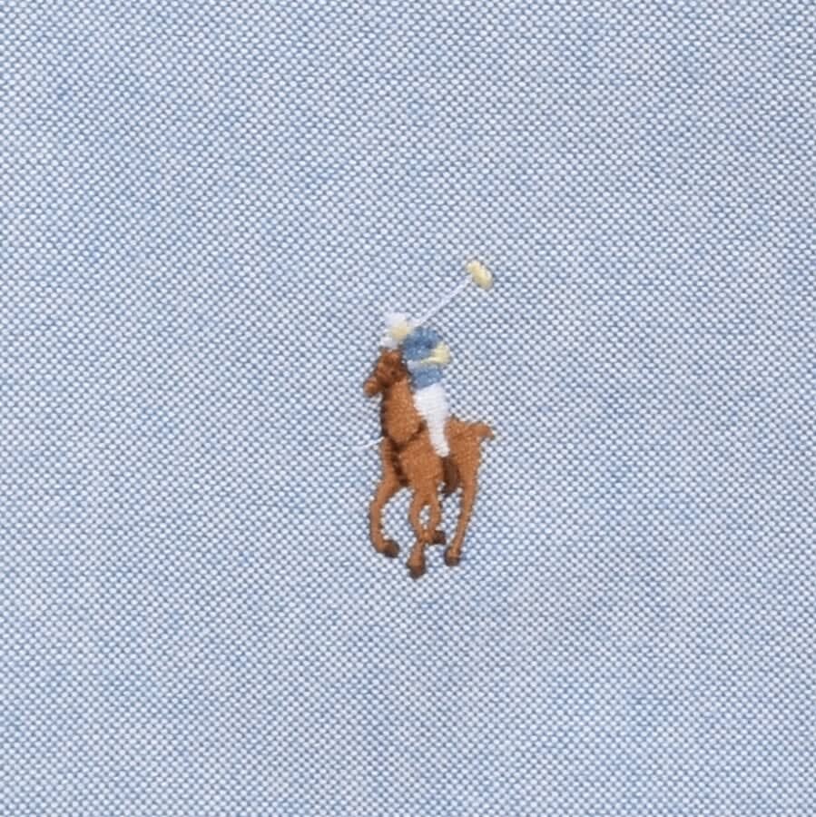 Alternative Image for ProductRalph Lauren Oxford Slim Short Sleeve Shirt Blue3