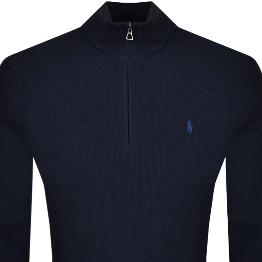 Alternative Image for ProductRalph Lauren Half Zip Waffle Knit Jumper Navy2