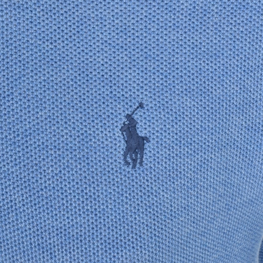 Alternative Image for ProductRalph Lauren Half Zip Waffle Knit Jumper Blue3