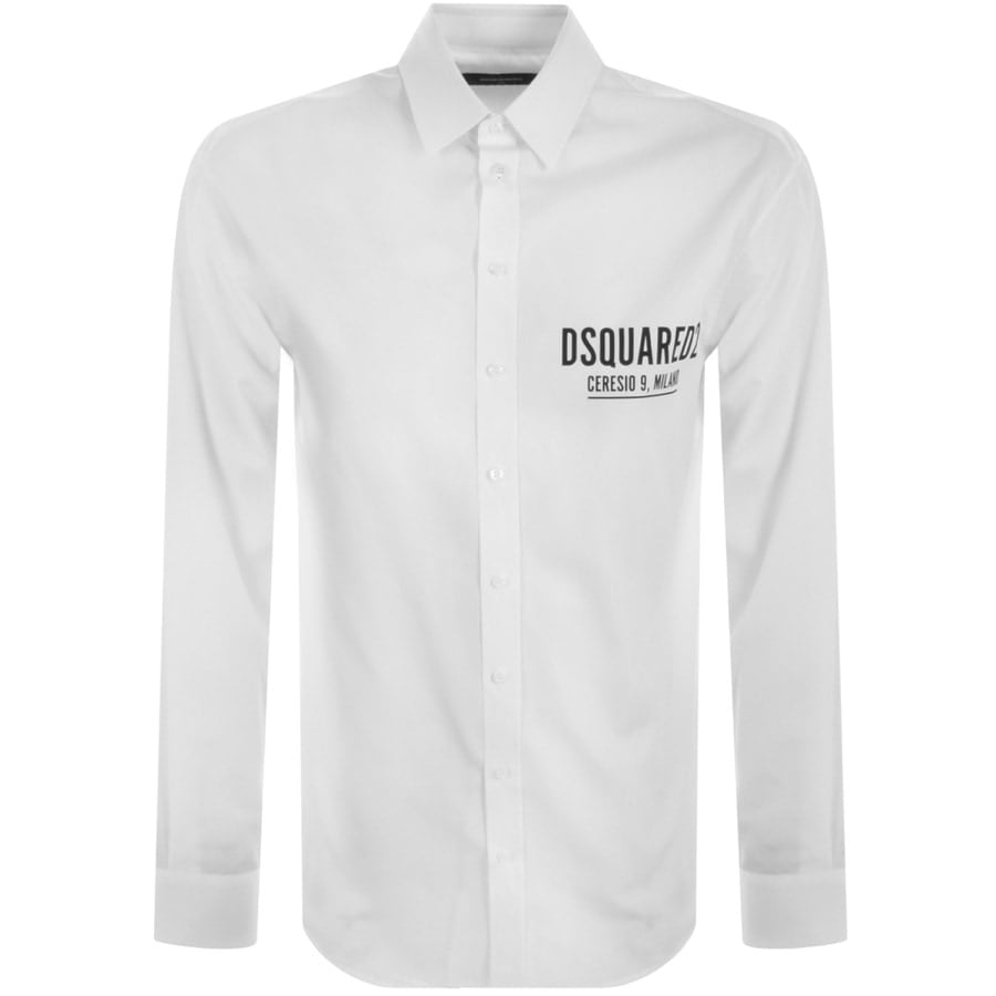 DSQUARED2 Logo Long Sleeve Shirt White 