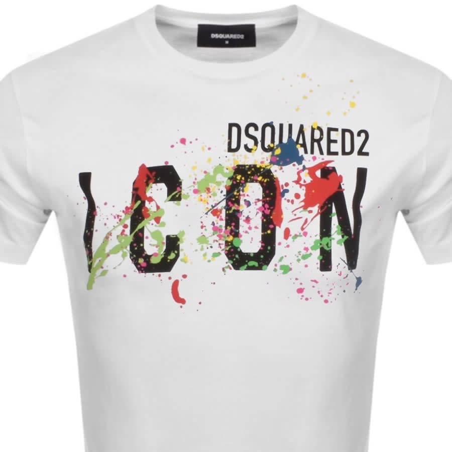 Alternative Image for ProductDSQUARED2 Short Sleeved Splatter T Shirt White2