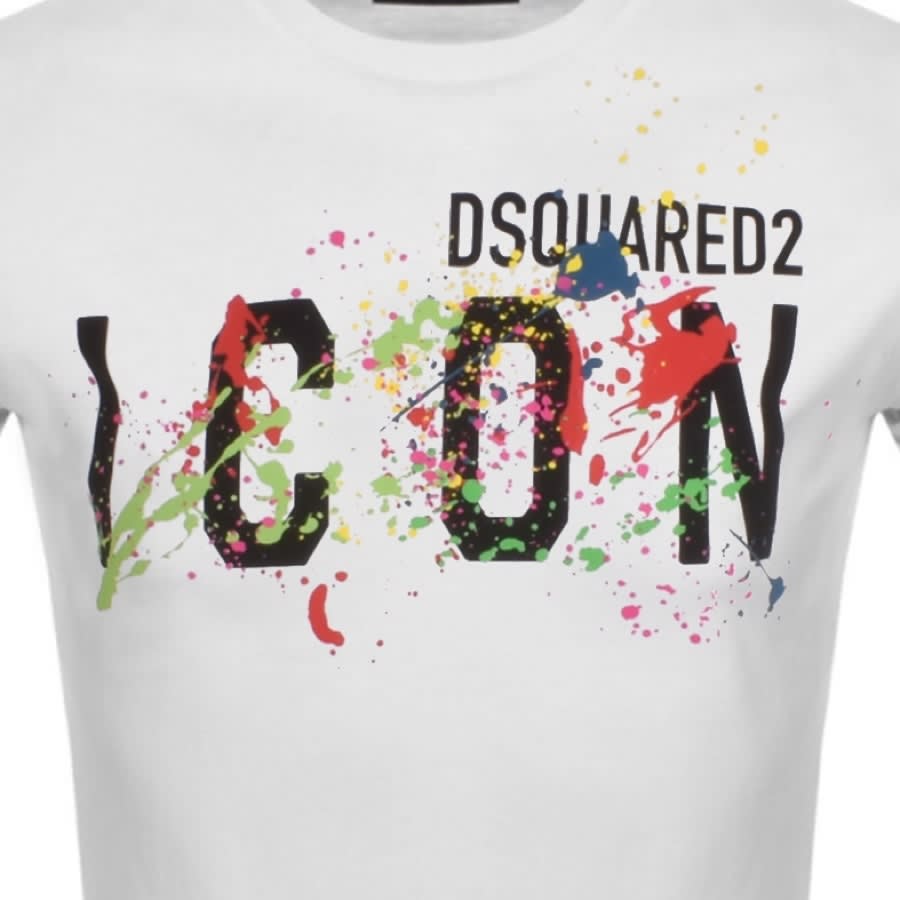 Alternative Image for ProductDSQUARED2 Short Sleeved Splatter T Shirt White3