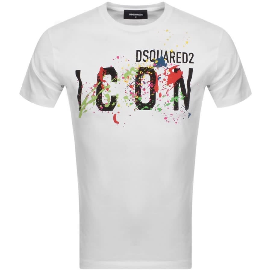 Alternative Image for ProductDSQUARED2 Short Sleeved Splatter T Shirt White1