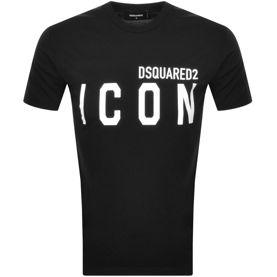 DSQUARED2 Logo Short Sleeved T Shirt Black | Mainline Menswear 