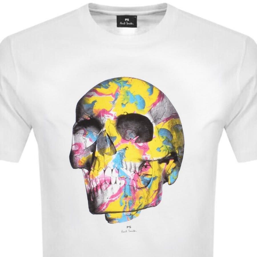 Alternative Image for ProductPS By Paul Smith Skull Slim Fit T Shirt White2