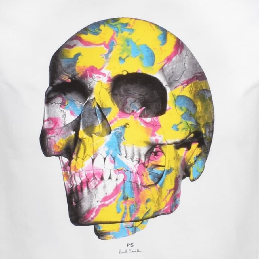 Alternative Image for ProductPS By Paul Smith Skull Slim Fit T Shirt White3