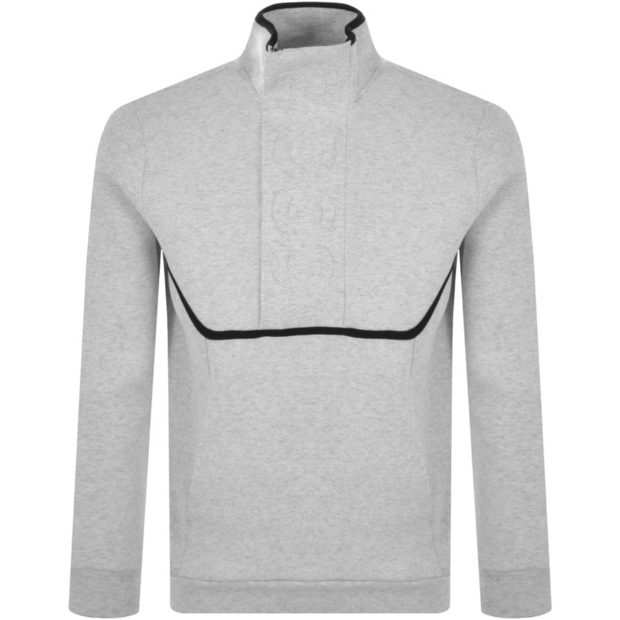 Alternative Image for ProductBOSS Swover Half Zip Sweatshirt Grey1