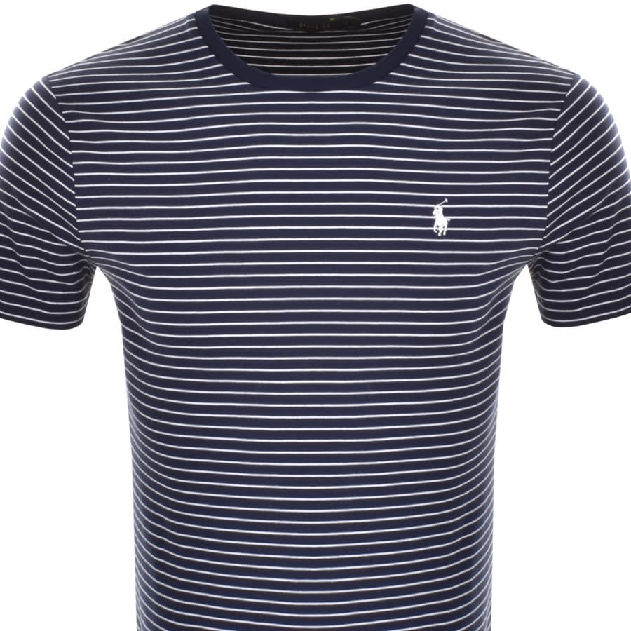 Alternative Image for ProductRalph Lauren Stripe Slim Fit T Shirt Navy2