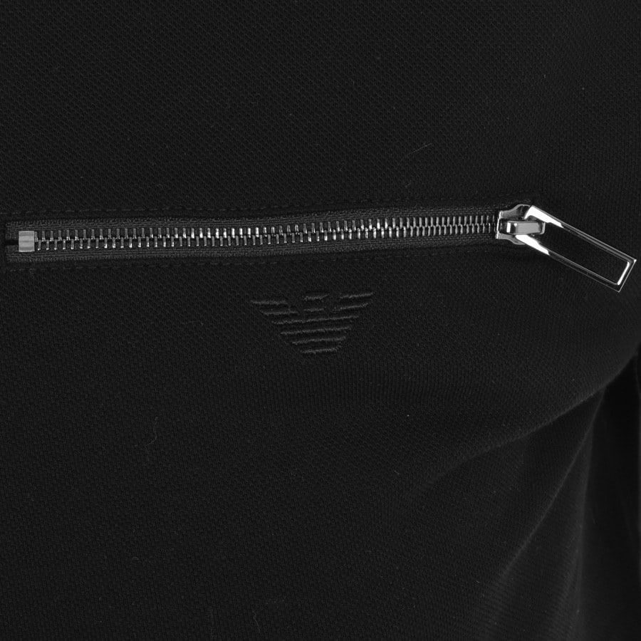 Alternative Image for ProductEmporio Armani Half Zip Polo T Shirt Black3