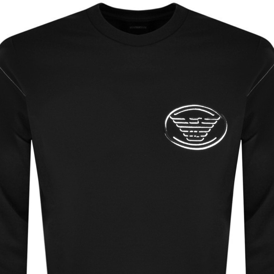 Alternative Image for ProductEmporio Armani Crew Neck Logo Sweatshirt Black2