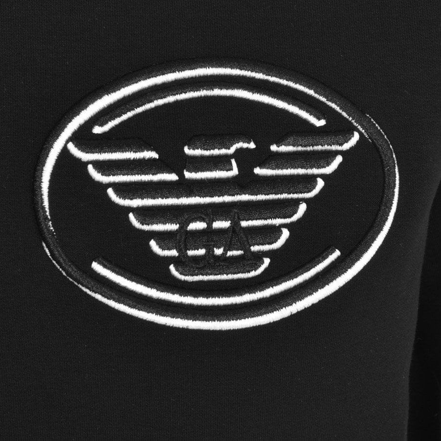Alternative Image for ProductEmporio Armani Crew Neck Logo Sweatshirt Black3