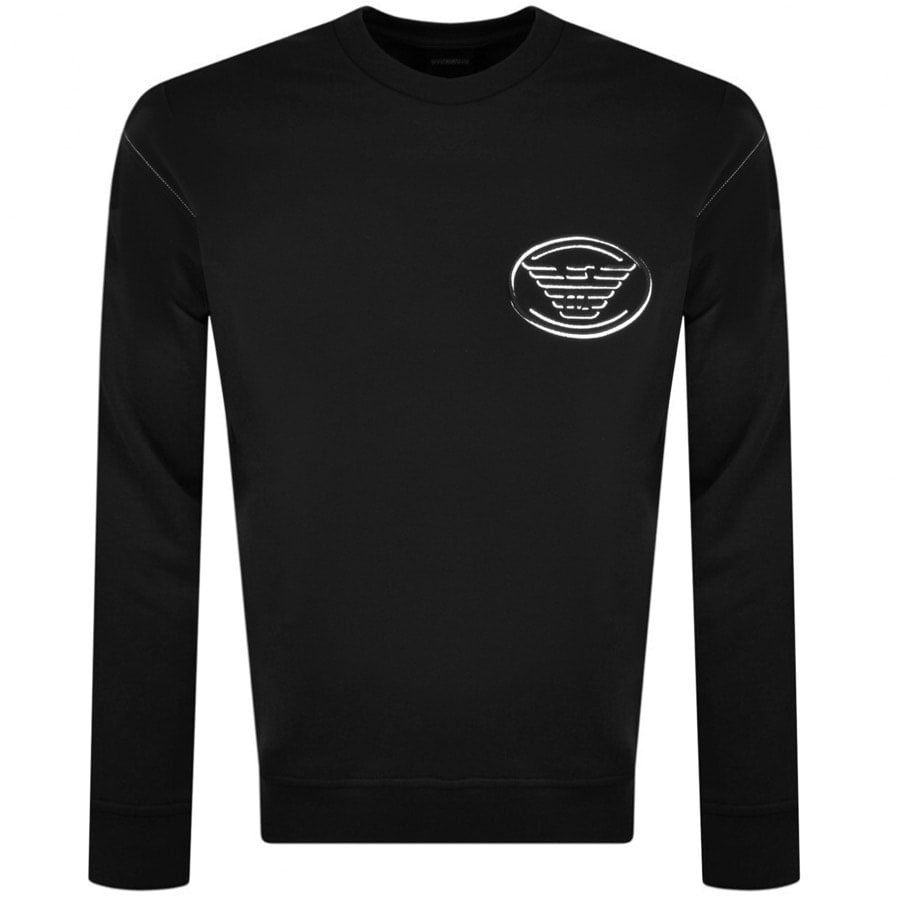 Alternative Image for ProductEmporio Armani Crew Neck Logo Sweatshirt Black1