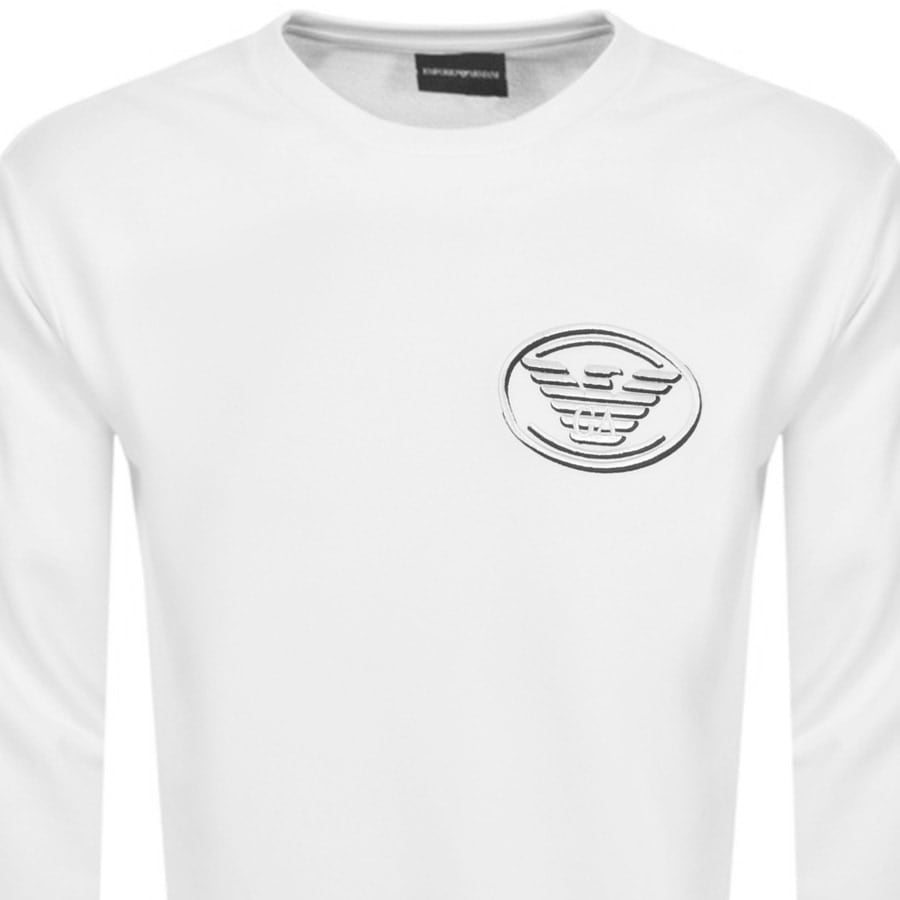 Alternative Image for ProductEmporio Armani Crew Neck Logo Sweatshirt White2