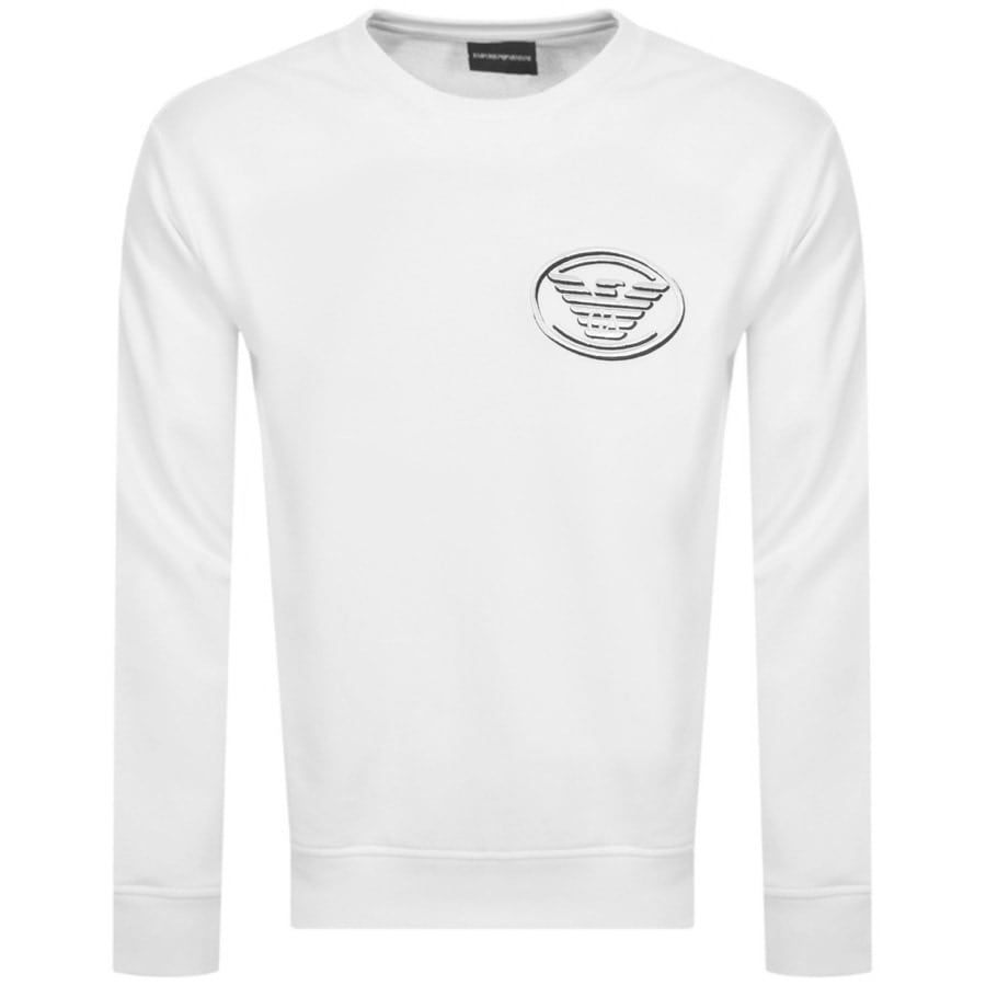 Alternative Image for ProductEmporio Armani Crew Neck Logo Sweatshirt White1